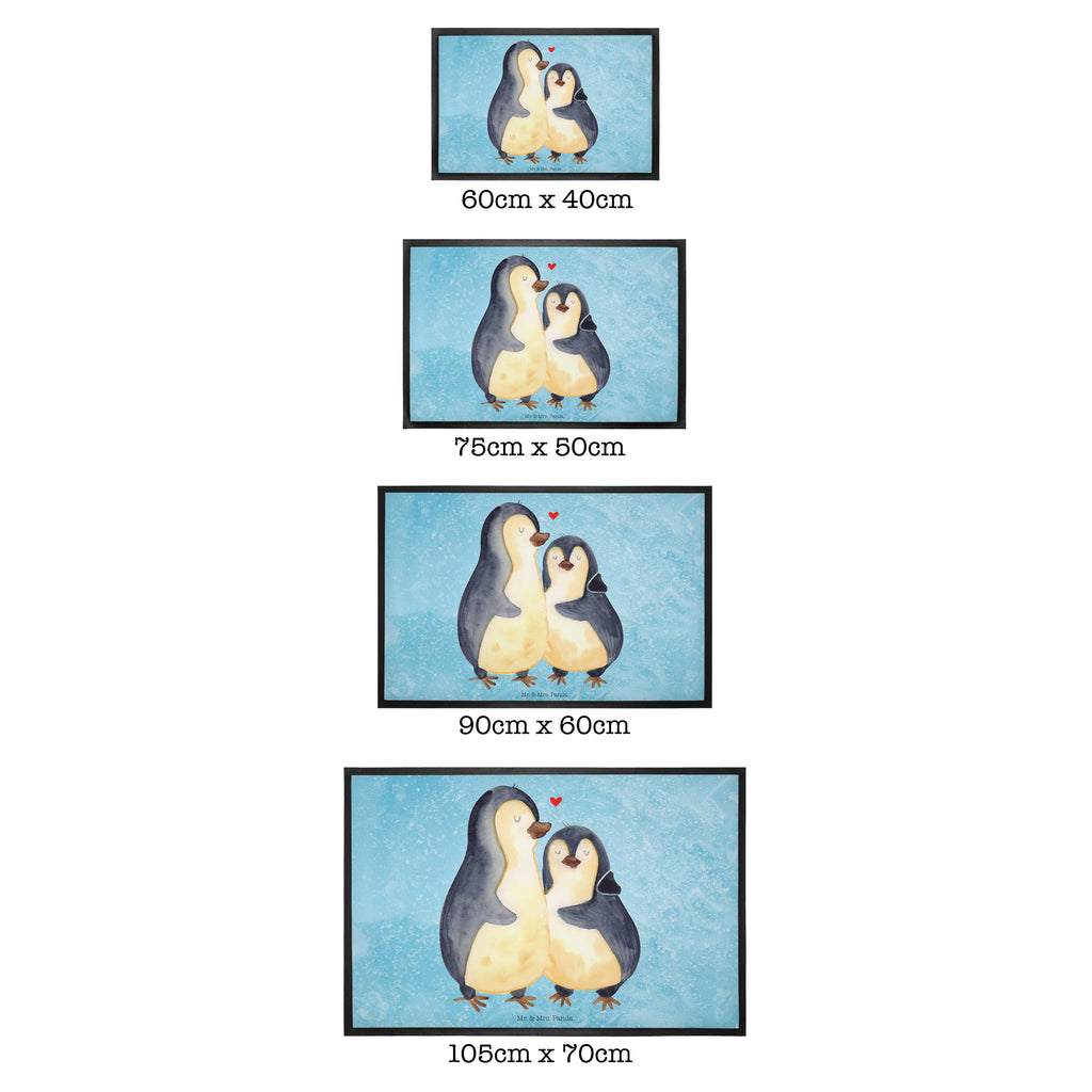 Fußmatte Pinguin umarmend Türvorleger, Schmutzmatte, Fußabtreter, Matte, Schmutzfänger, Fußabstreifer, Schmutzfangmatte, Türmatte, Motivfußmatte, Haustürmatte, Vorleger, Pinguin, Liebe, Liebespaar, Liebesbeweis, Liebesgeschenk, Verlobung, Jahrestag, Hochzeitstag, Hochzeit, Hochzeitsgeschenk