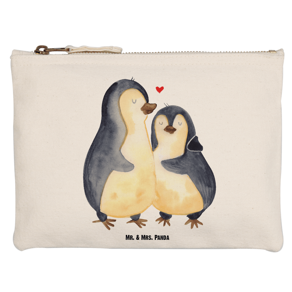 Schminktasche Pinguin umarmend Schminktasche, Kosmetiktasche, Kosmetikbeutel, Stiftemäppchen, Etui, Federmappe, Makeup, XXL, Schminketui, Kosmetiketui, Schlamperetui, Pinguin, Liebe, Liebespaar, Liebesbeweis, Liebesgeschenk, Verlobung, Jahrestag, Hochzeitstag, Hochzeit, Hochzeitsgeschenk