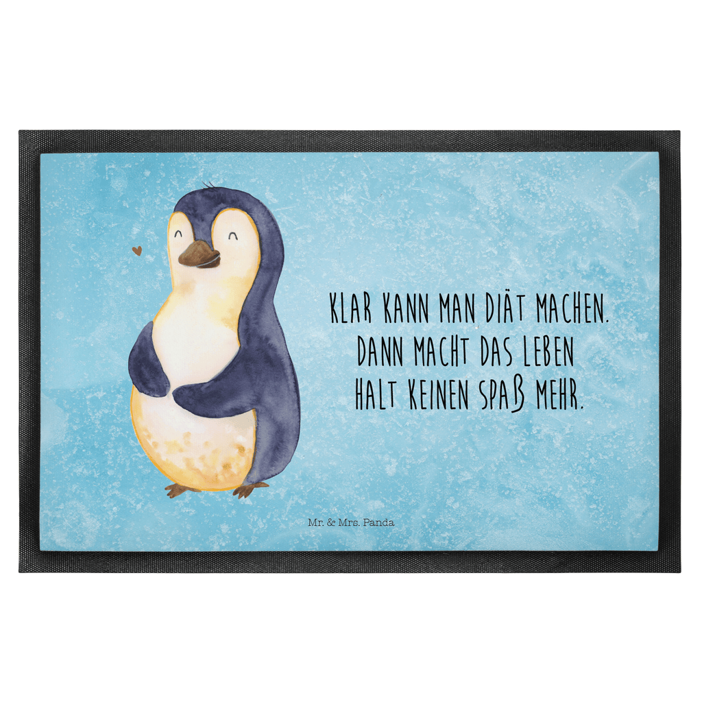 Fußmatte Pinguin Diät Türvorleger, Schmutzmatte, Fußabtreter, Matte, Schmutzfänger, Fußabstreifer, Schmutzfangmatte, Türmatte, Motivfußmatte, Haustürmatte, Vorleger, Pinguin, Pinguine, Diät, Abnehmen, Abspecken, Gewicht, Motivation, Selbstliebe, Körperliebe, Selbstrespekt