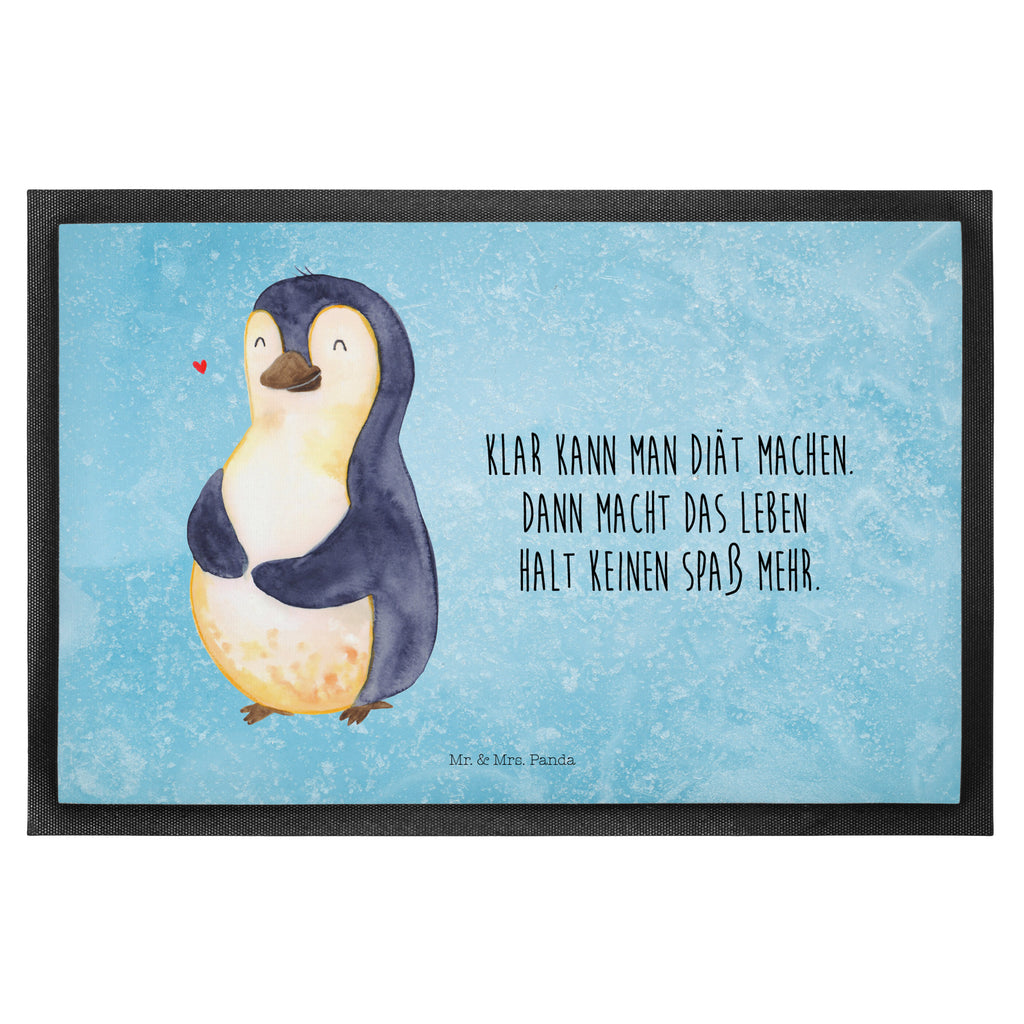 Fußmatte Pinguin Diät Türvorleger, Schmutzmatte, Fußabtreter, Matte, Schmutzfänger, Fußabstreifer, Schmutzfangmatte, Türmatte, Motivfußmatte, Haustürmatte, Vorleger, Pinguin, Pinguine, Diät, Abnehmen, Abspecken, Gewicht, Motivation, Selbstliebe, Körperliebe, Selbstrespekt