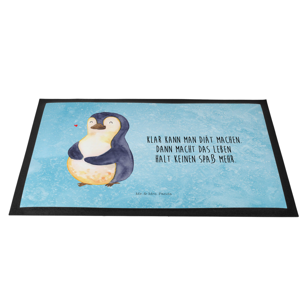 Fußmatte Pinguin Diät Türvorleger, Schmutzmatte, Fußabtreter, Matte, Schmutzfänger, Fußabstreifer, Schmutzfangmatte, Türmatte, Motivfußmatte, Haustürmatte, Vorleger, Pinguin, Pinguine, Diät, Abnehmen, Abspecken, Gewicht, Motivation, Selbstliebe, Körperliebe, Selbstrespekt