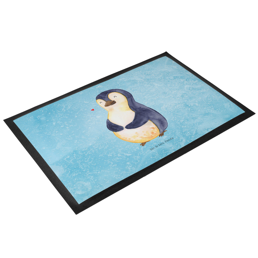 Fußmatte Pinguin Diät Türvorleger, Schmutzmatte, Fußabtreter, Matte, Schmutzfänger, Fußabstreifer, Schmutzfangmatte, Türmatte, Motivfußmatte, Haustürmatte, Vorleger, Pinguin, Pinguine, Diät, Abnehmen, Abspecken, Gewicht, Motivation, Selbstliebe, Körperliebe, Selbstrespekt