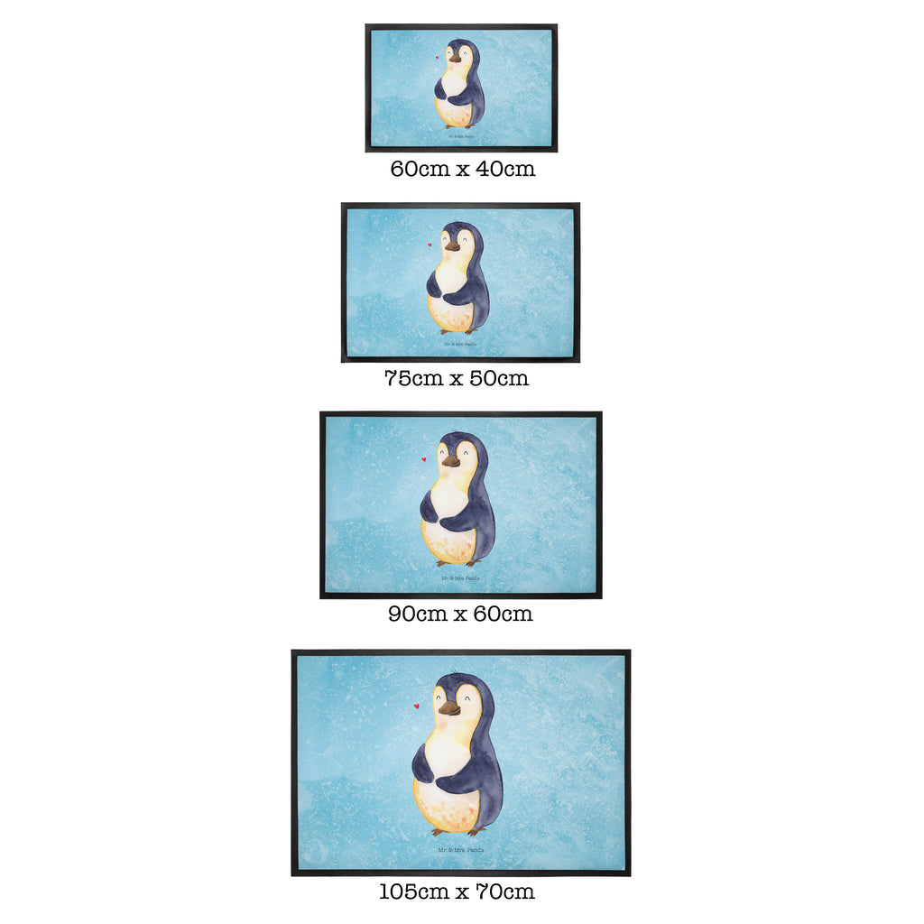Fußmatte Pinguin Diät Türvorleger, Schmutzmatte, Fußabtreter, Matte, Schmutzfänger, Fußabstreifer, Schmutzfangmatte, Türmatte, Motivfußmatte, Haustürmatte, Vorleger, Pinguin, Pinguine, Diät, Abnehmen, Abspecken, Gewicht, Motivation, Selbstliebe, Körperliebe, Selbstrespekt