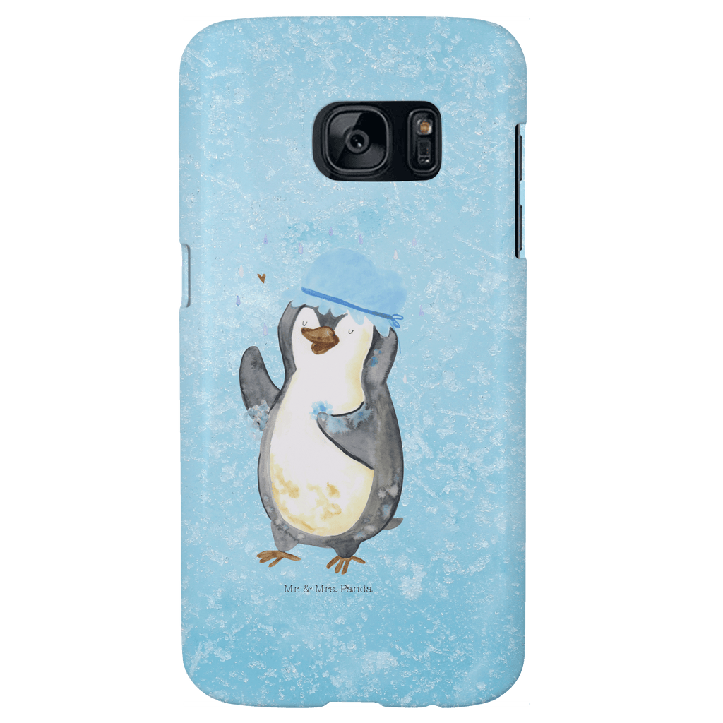 Samsung Galaxy S7 Handyhülle Pinguin duscht Handycover, Handyhülle, Cover, Handy, Hülle, Samsung, Samsung Galaxy S7, Pinguin, Pinguine, Dusche, duschen, Lebensmotto, Motivation, Neustart, Neuanfang, glücklich sein