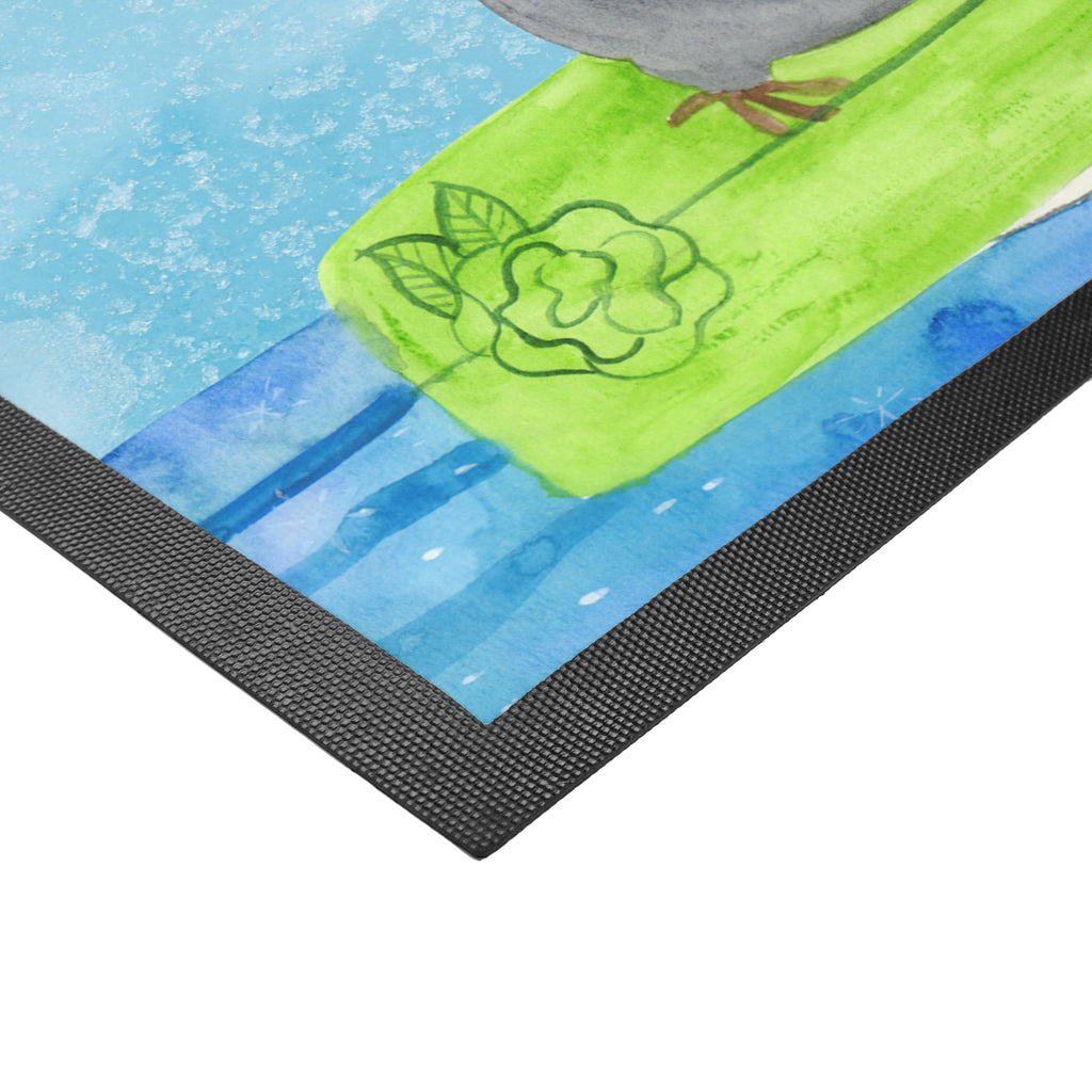 Fußmatte Pinguin Surfer Türvorleger, Schmutzmatte, Fußabtreter, Matte, Schmutzfänger, Fußabstreifer, Schmutzfangmatte, Türmatte, Motivfußmatte, Haustürmatte, Vorleger, Pinguin, Pinguine, surfen, Surfer, Hawaii, Urlaub, Wellen, Wellen reiten, Portugal