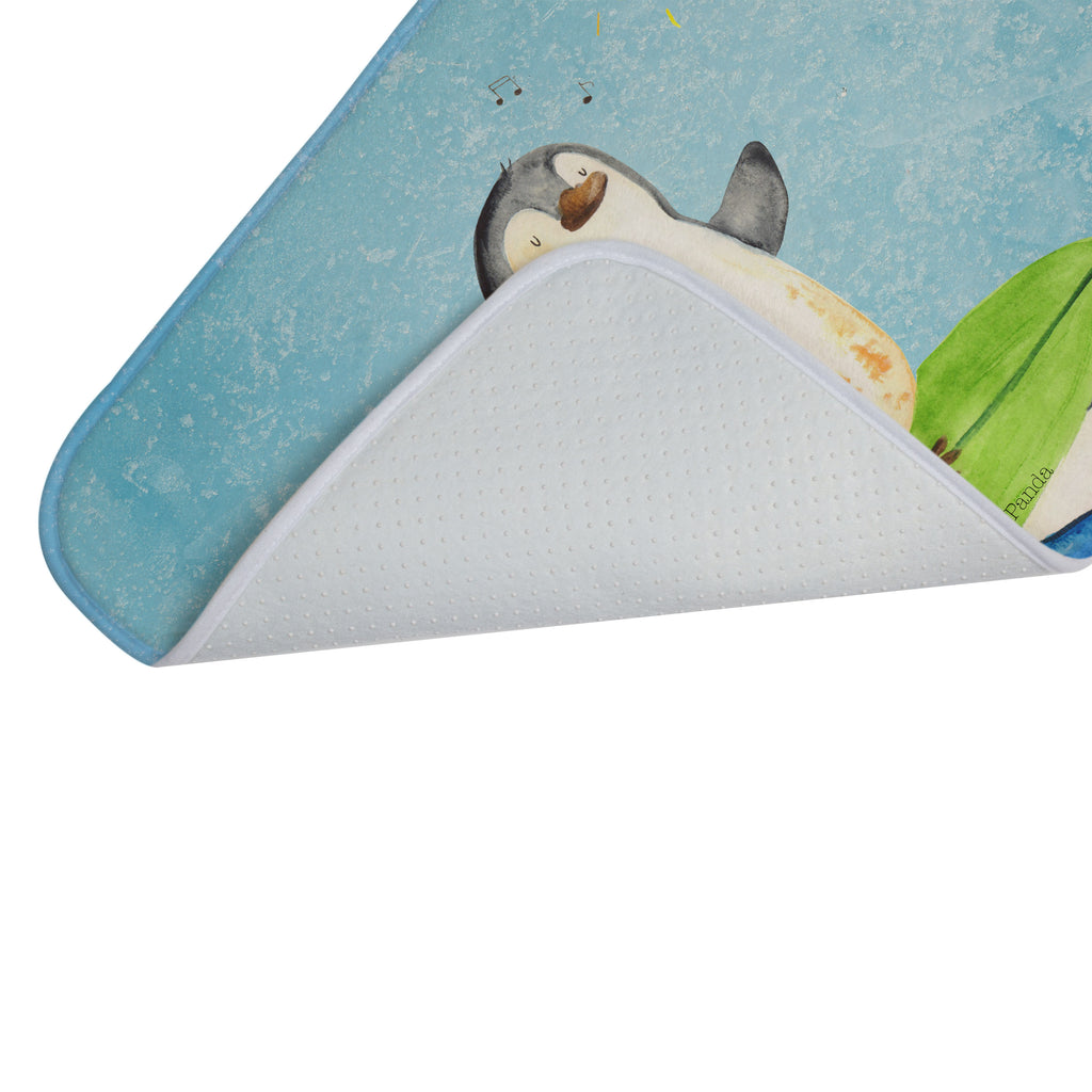 Badvorleger Pinguin Surfer Badematte, Badteppich, Duschvorleger, Badezimmerteppich, Badezimmermatte, Badvorleger, Duschmatte, Duschteppich, Pinguin, Pinguine, surfen, Surfer, Hawaii, Urlaub, Wellen, Wellen reiten, Portugal