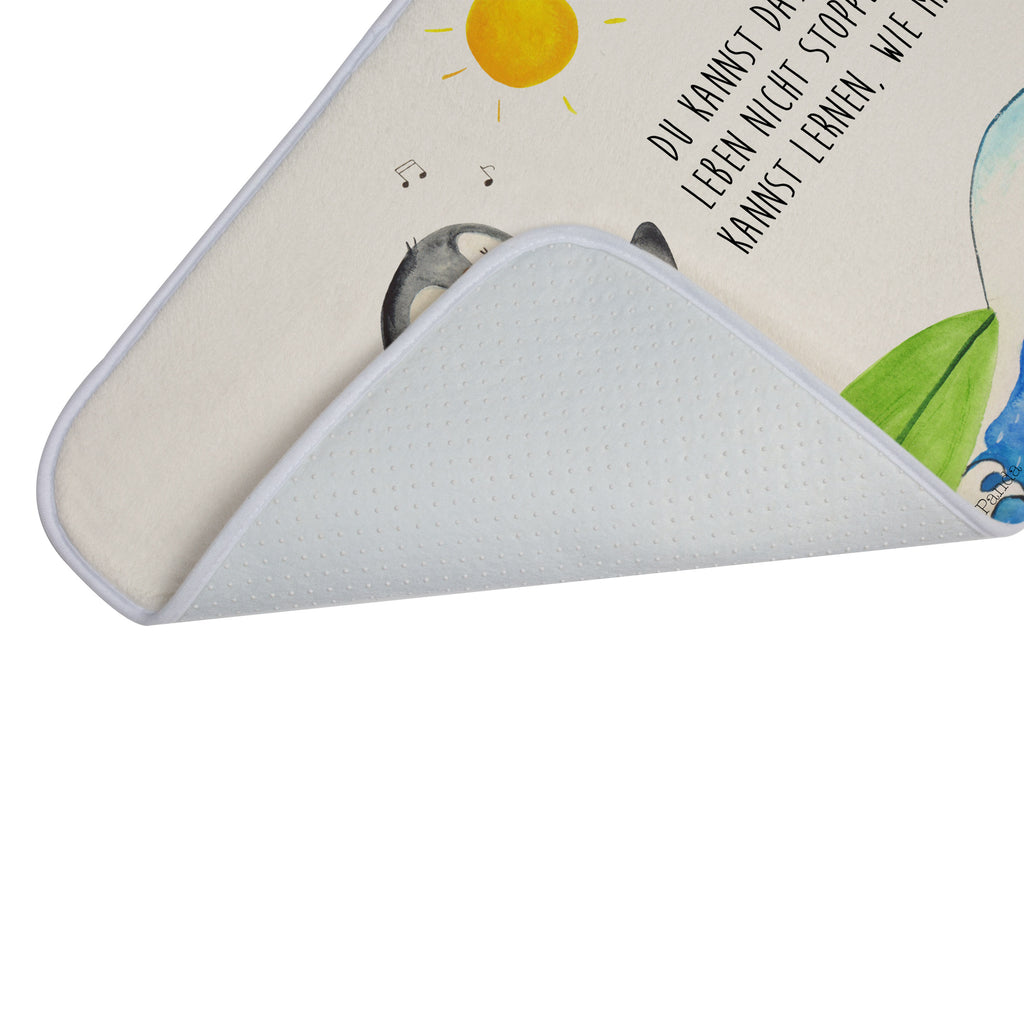 Badvorleger Pinguin Surfer Badematte, Badteppich, Duschvorleger, Badezimmerteppich, Badezimmermatte, Badvorleger, Duschmatte, Duschteppich, Pinguin, Pinguine, surfen, Surfer, Hawaii, Urlaub, Wellen, Wellen reiten, Portugal