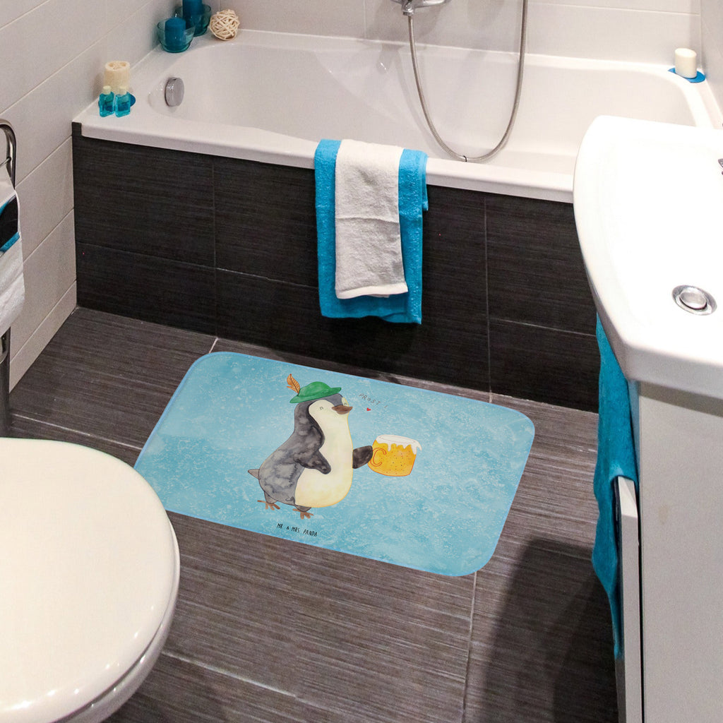 Badvorleger Pinguin Bier Badematte, Badteppich, Duschvorleger, Badezimmerteppich, Badezimmermatte, Badvorleger, Duschmatte, Duschteppich, Pinguin, Pinguine, Bier, Oktoberfest