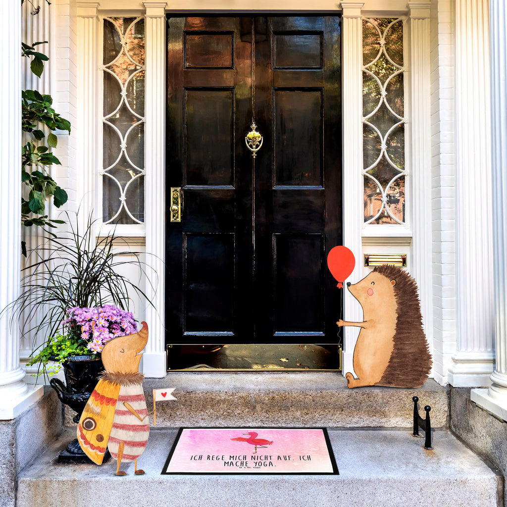 Fußmatte Flamingo Yoga Flamingo, Vogel, Yoga, Namaste, Achtsamkeit, Yoga-Übung, Entspannung, Ärger, Aufregen, Tiefenentspannung Türvorleger, Schmutzmatte, Fußabtreter, Matte, Schmutzfänger, Fußabstreifer, Schmutzfangmatte, Türmatte, Motivfußmatte,  Haustürmatte, Vorleger  Flamingo