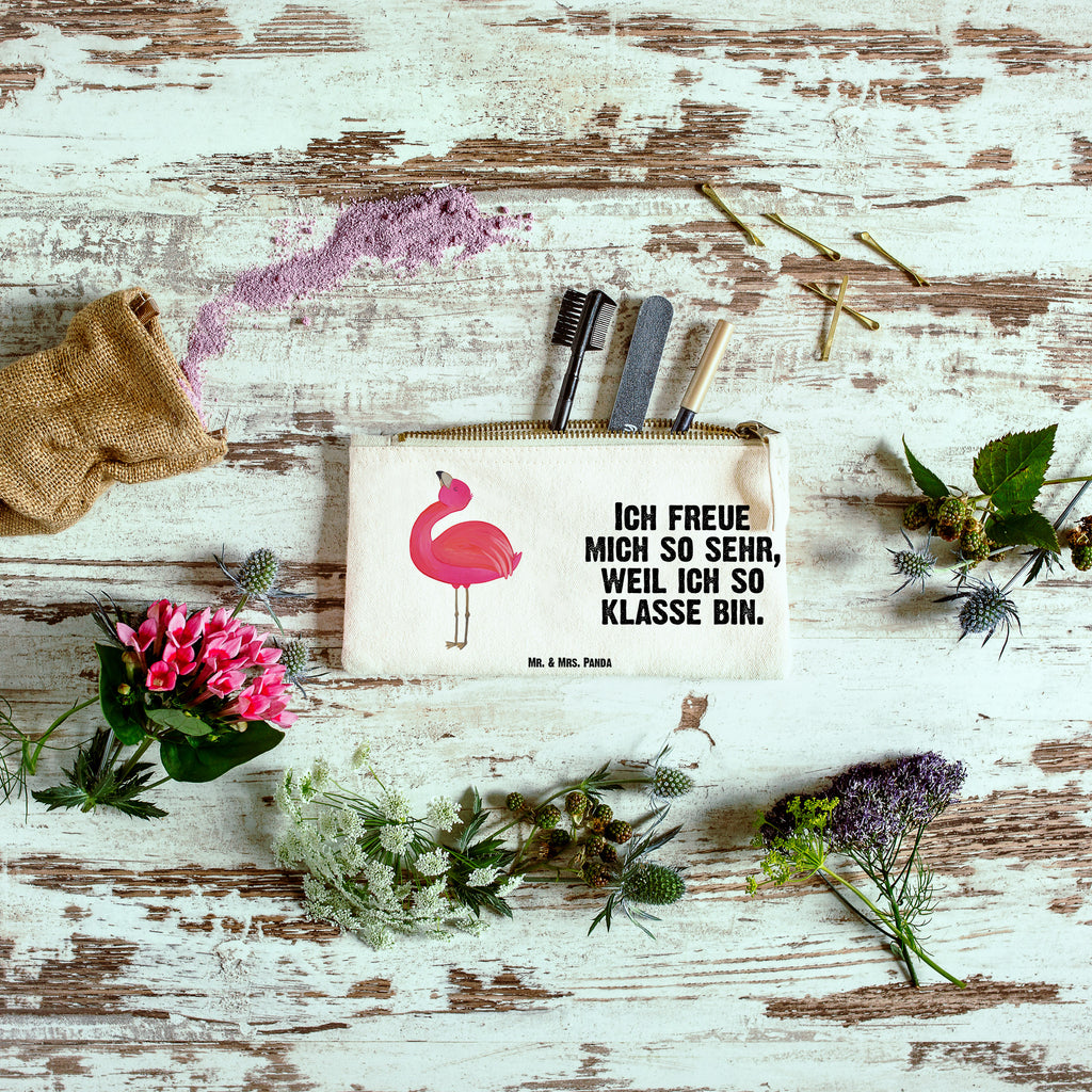 Schminktasche Flamingo stolz Schminktasche, Kosmetiktasche, Kosmetikbeutel, Stiftemäppchen, Etui, Federmappe, Makeup, XXL, Schminketui, Kosmetiketui, Schlamperetui, Flamingo, stolz, Freude, Selbstliebe, Selbstakzeptanz, Freundin, beste Freundin, Tochter, Mama, Schwester