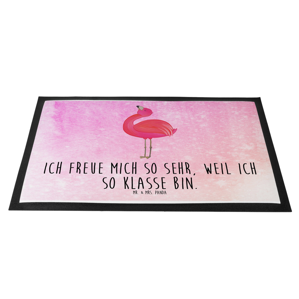 Fußmatte Flamingo stolz Flamingo, stolz, Freude, Selbstliebe, Selbstakzeptanz, Freundin, beste Freundin, Tochter, Mama, Schwester, Türvorleger, Schmutzmatte, Fußabtreter, Matte, Schmutzfänger, Fußabstreifer, Schmutzfangmatte, Türmatte, Motivfußmatte,  Haustürmatte, Vorleger  Flamingo