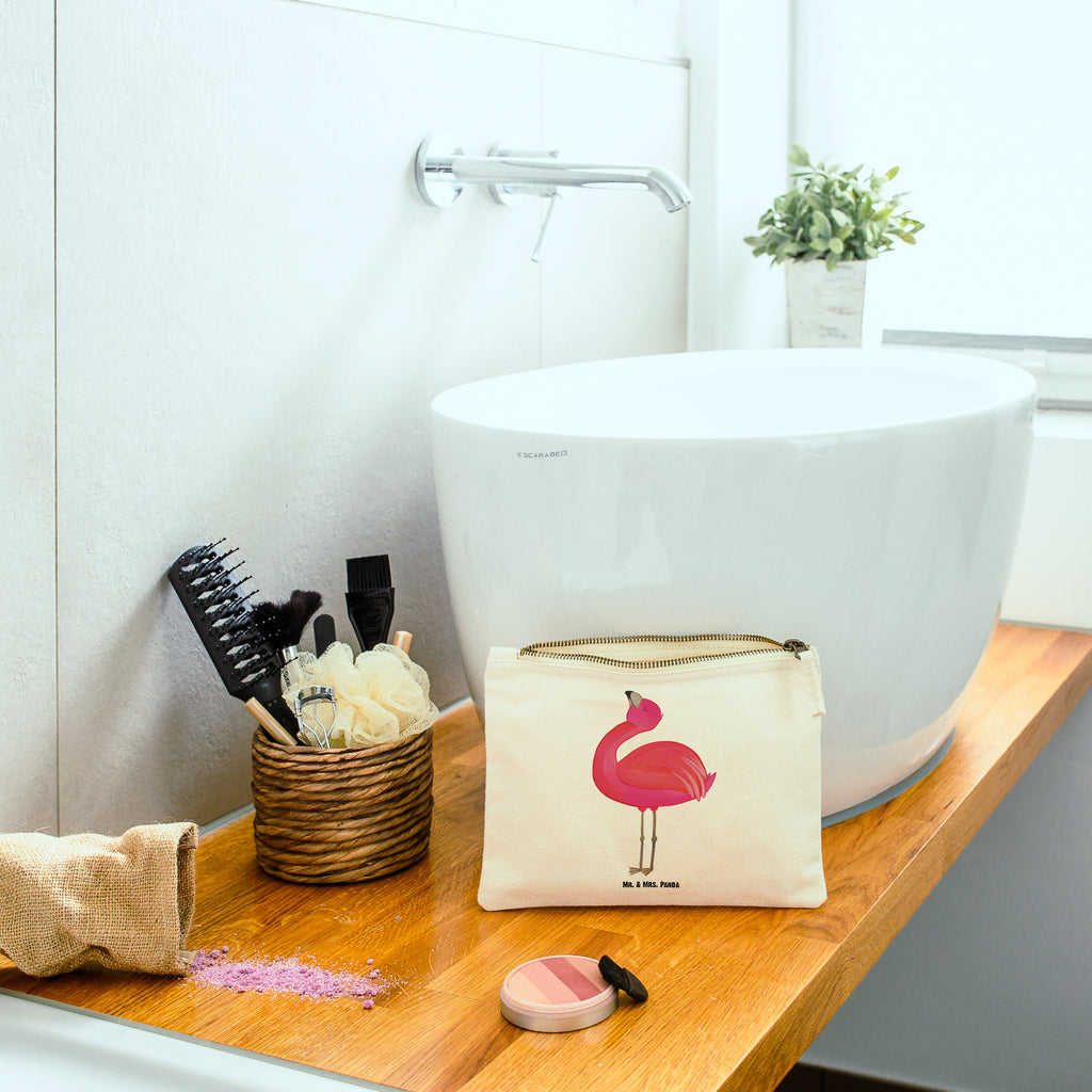 Schminktasche Flamingo stolz Schminktasche, Kosmetiktasche, Kosmetikbeutel, Stiftemäppchen, Etui, Federmappe, Makeup, XXL, Schminketui, Kosmetiketui, Schlamperetui, Flamingo, stolz, Freude, Selbstliebe, Selbstakzeptanz, Freundin, beste Freundin, Tochter, Mama, Schwester