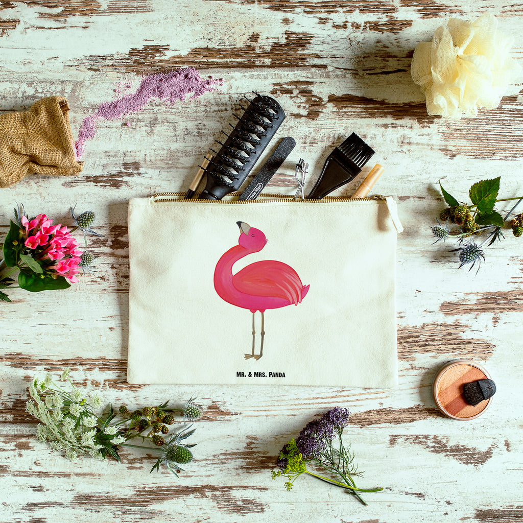 Schminktasche Flamingo stolz Schminktasche, Kosmetiktasche, Kosmetikbeutel, Stiftemäppchen, Etui, Federmappe, Makeup, XXL, Schminketui, Kosmetiketui, Schlamperetui, Flamingo, stolz, Freude, Selbstliebe, Selbstakzeptanz, Freundin, beste Freundin, Tochter, Mama, Schwester