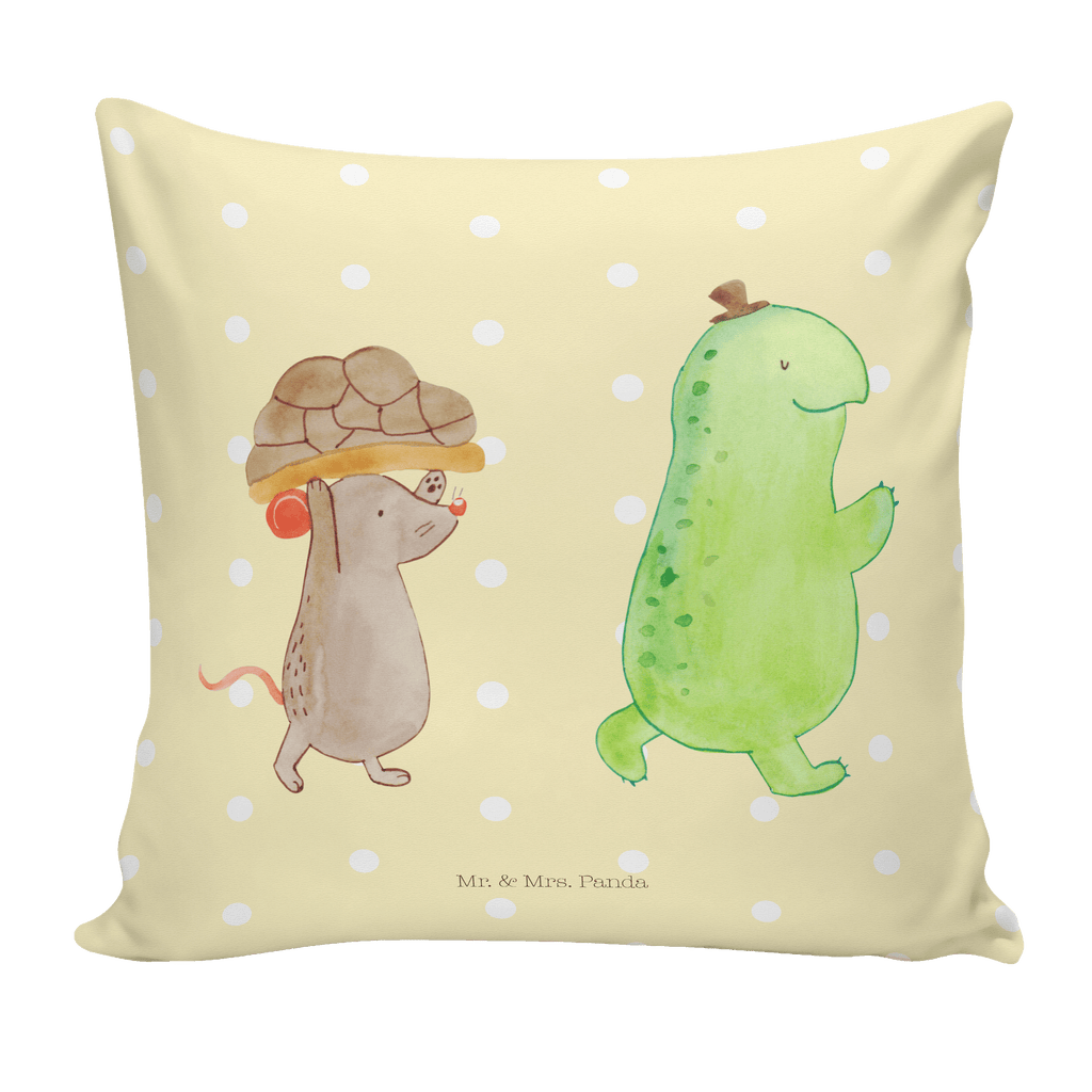 40x40 Kissen Schildkröte & Maus Kissenhülle, Kopfkissen, Sofakissen, Dekokissen, Motivkissen, Schildkröte, Maus, Freunde, Freundinnen, beste Freunde, beste Freundinnen