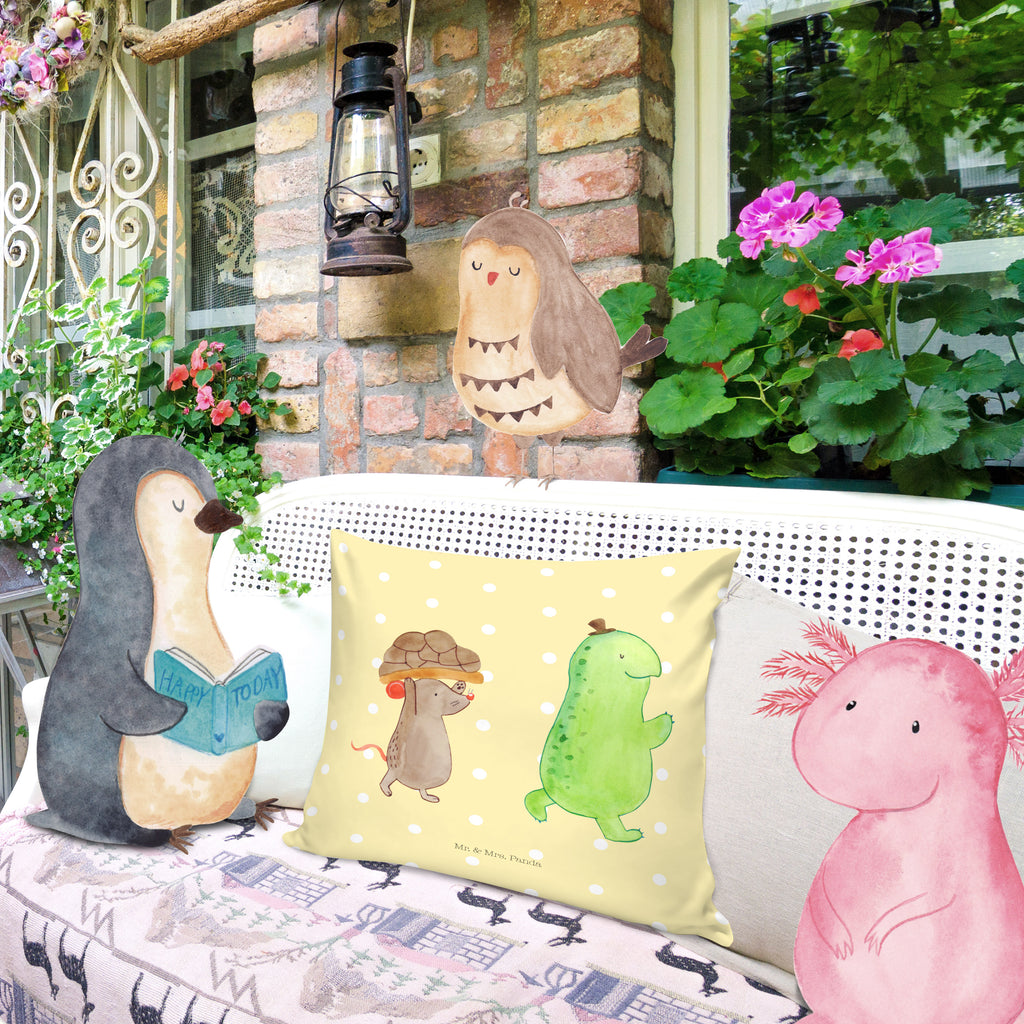 40x40 Kissen Schildkröte & Maus Kissenhülle, Kopfkissen, Sofakissen, Dekokissen, Motivkissen, Schildkröte, Maus, Freunde, Freundinnen, beste Freunde, beste Freundinnen