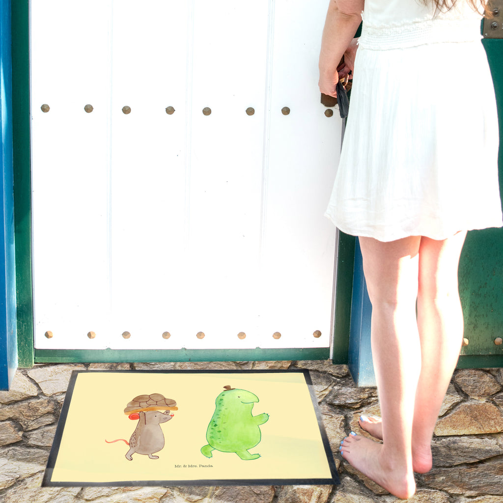 Fußmatte Schildkröte & Maus Schildkröte, Maus, Freunde, Freundinnen, beste Freunde, beste Freundinnen Türvorleger, Schmutzmatte, Fußabtreter, Matte, Schmutzfänger, Fußabstreifer, Schmutzfangmatte, Türmatte, Motivfußmatte,  Haustürmatte, Vorleger  Schildkröte