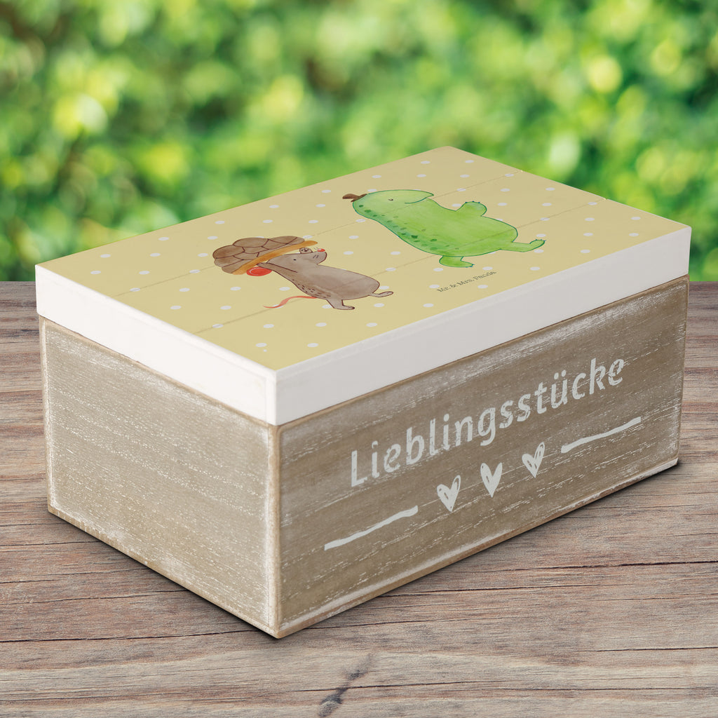 Holzkiste Schildkröte & Maus Holzkiste, Kiste, Schatzkiste, Truhe, Schatulle, XXL, Erinnerungsbox, Erinnerungskiste, Dekokiste, Aufbewahrungsbox, Schildkröte, Maus, Freunde, Freundinnen, beste Freunde, beste Freundinnen