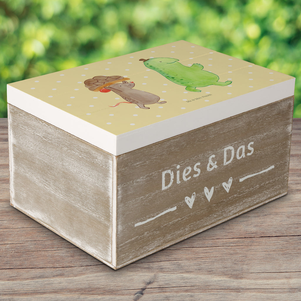 Holzkiste Schildkröte & Maus Holzkiste, Kiste, Schatzkiste, Truhe, Schatulle, XXL, Erinnerungsbox, Erinnerungskiste, Dekokiste, Aufbewahrungsbox, Schildkröte, Maus, Freunde, Freundinnen, beste Freunde, beste Freundinnen