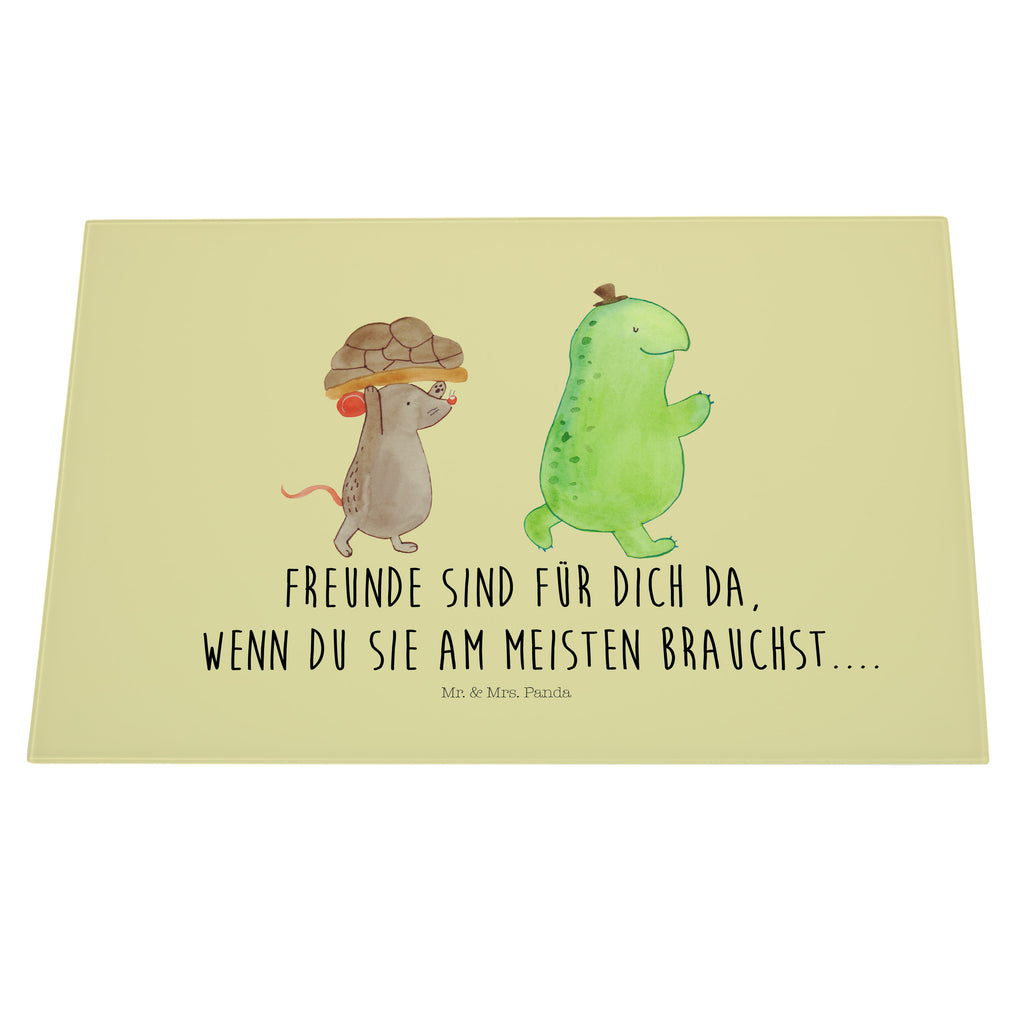 XL Glas Schneidbrett Schildkröte & Maus Glasschneidebrett, Schneidebrett, Frühstücksbrett, Küche, Schildkröte, Maus, Freunde, Freundinnen, beste Freunde, beste Freundinnen