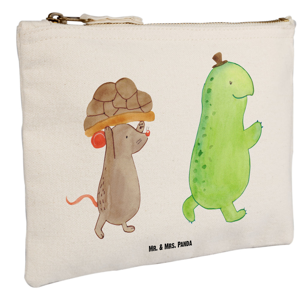 Schminktasche Schildkröte & Maus Schminktasche, Kosmetiktasche, Kosmetikbeutel, Stiftemäppchen, Etui, Federmappe, Makeup, XXL, Schminketui, Kosmetiketui, Schlamperetui, Schildkröte, Maus, Freunde, Freundinnen, beste Freunde, beste Freundinnen