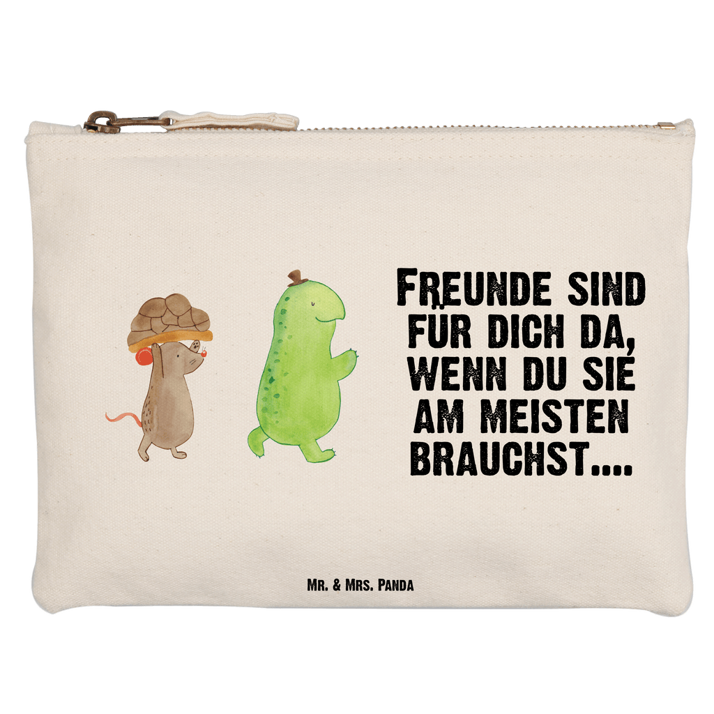 Schminktasche Schildkröte & Maus Schminktasche, Kosmetiktasche, Kosmetikbeutel, Stiftemäppchen, Etui, Federmappe, Makeup, XXL, Schminketui, Kosmetiketui, Schlamperetui, Schildkröte, Maus, Freunde, Freundinnen, beste Freunde, beste Freundinnen