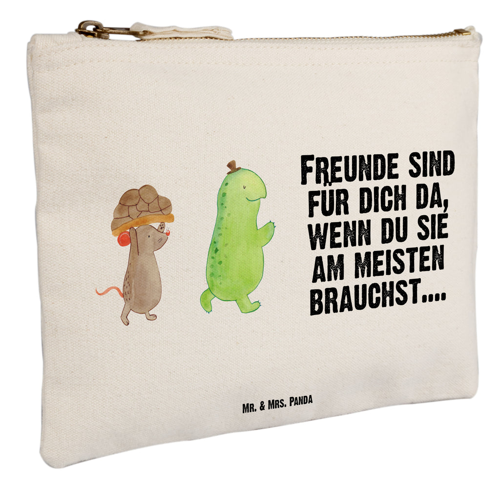 Schminktasche Schildkröte & Maus Schminktasche, Kosmetiktasche, Kosmetikbeutel, Stiftemäppchen, Etui, Federmappe, Makeup, XXL, Schminketui, Kosmetiketui, Schlamperetui, Schildkröte, Maus, Freunde, Freundinnen, beste Freunde, beste Freundinnen