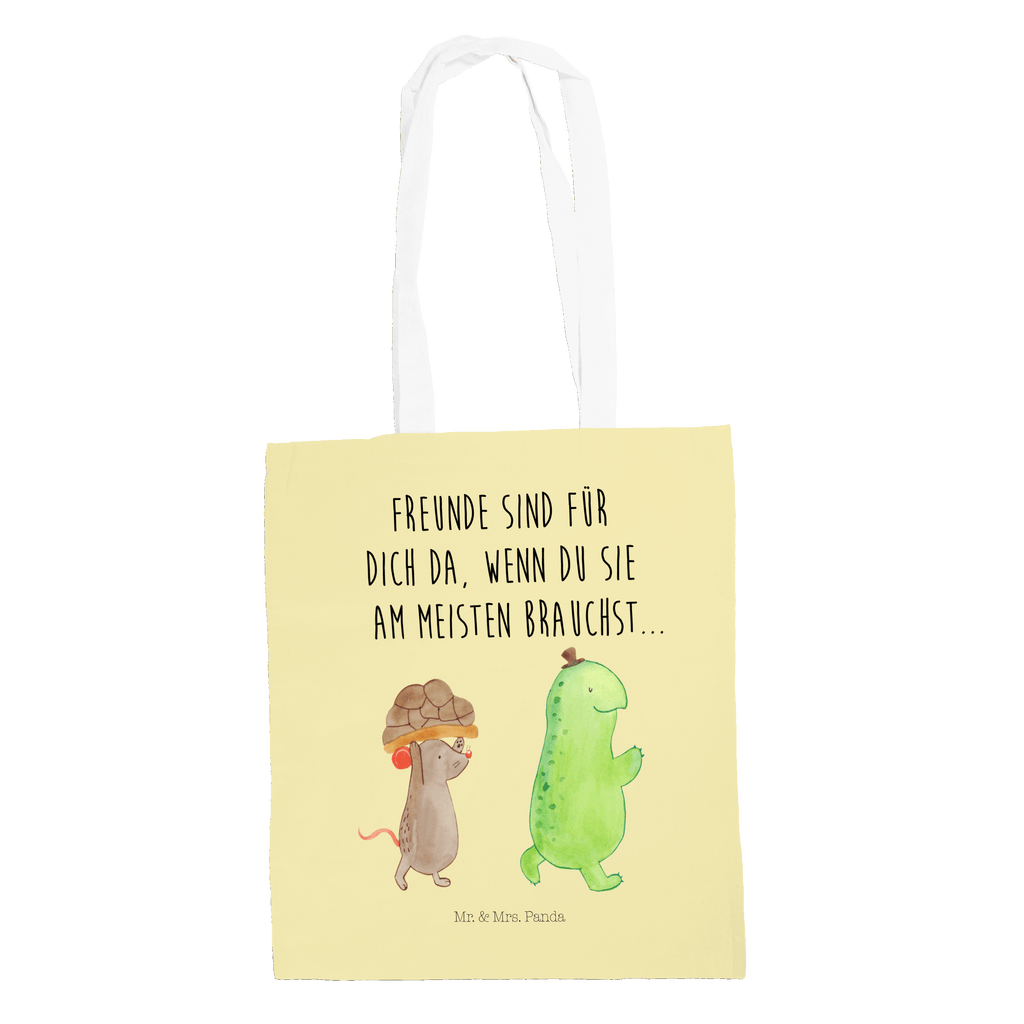 Tragetasche Schildkröte & Maus Beuteltasche, Beutel, Einkaufstasche, Jutebeutel, Stoffbeutel, Schildkröte, Maus, Freunde, Freundinnen, beste Freunde, beste Freundinnen