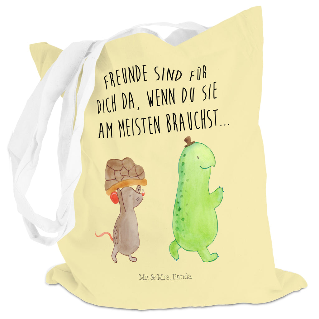 Tragetasche Schildkröte & Maus Beuteltasche, Beutel, Einkaufstasche, Jutebeutel, Stoffbeutel, Schildkröte, Maus, Freunde, Freundinnen, beste Freunde, beste Freundinnen