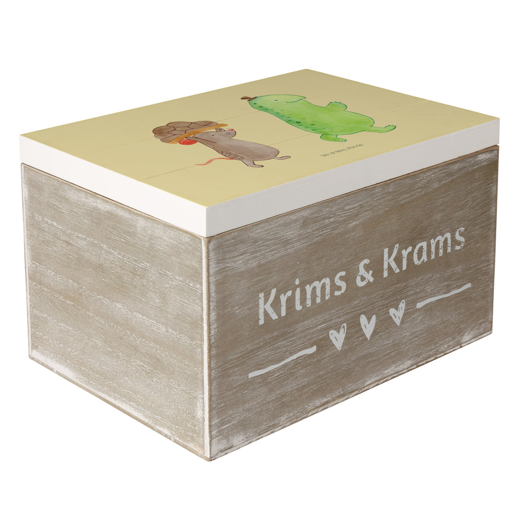 Holzkiste Schildkröte & Maus Holzkiste, Kiste, Schatzkiste, Truhe, Schatulle, XXL, Erinnerungsbox, Erinnerungskiste, Dekokiste, Aufbewahrungsbox, Schildkröte, Maus, Freunde, Freundinnen, beste Freunde, beste Freundinnen