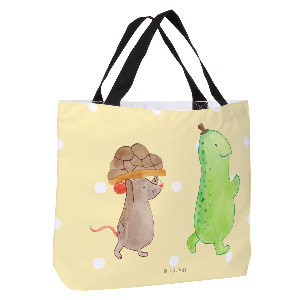 Shopper Schildkröte & Maus Beutel, Einkaufstasche, Tasche, Strandtasche, Einkaufsbeutel, Shopper, Schultasche, Freizeittasche, Tragebeutel, Schulbeutel, Alltagstasche, Schildkröte, Maus, Freunde, Freundinnen, beste Freunde, beste Freundinnen