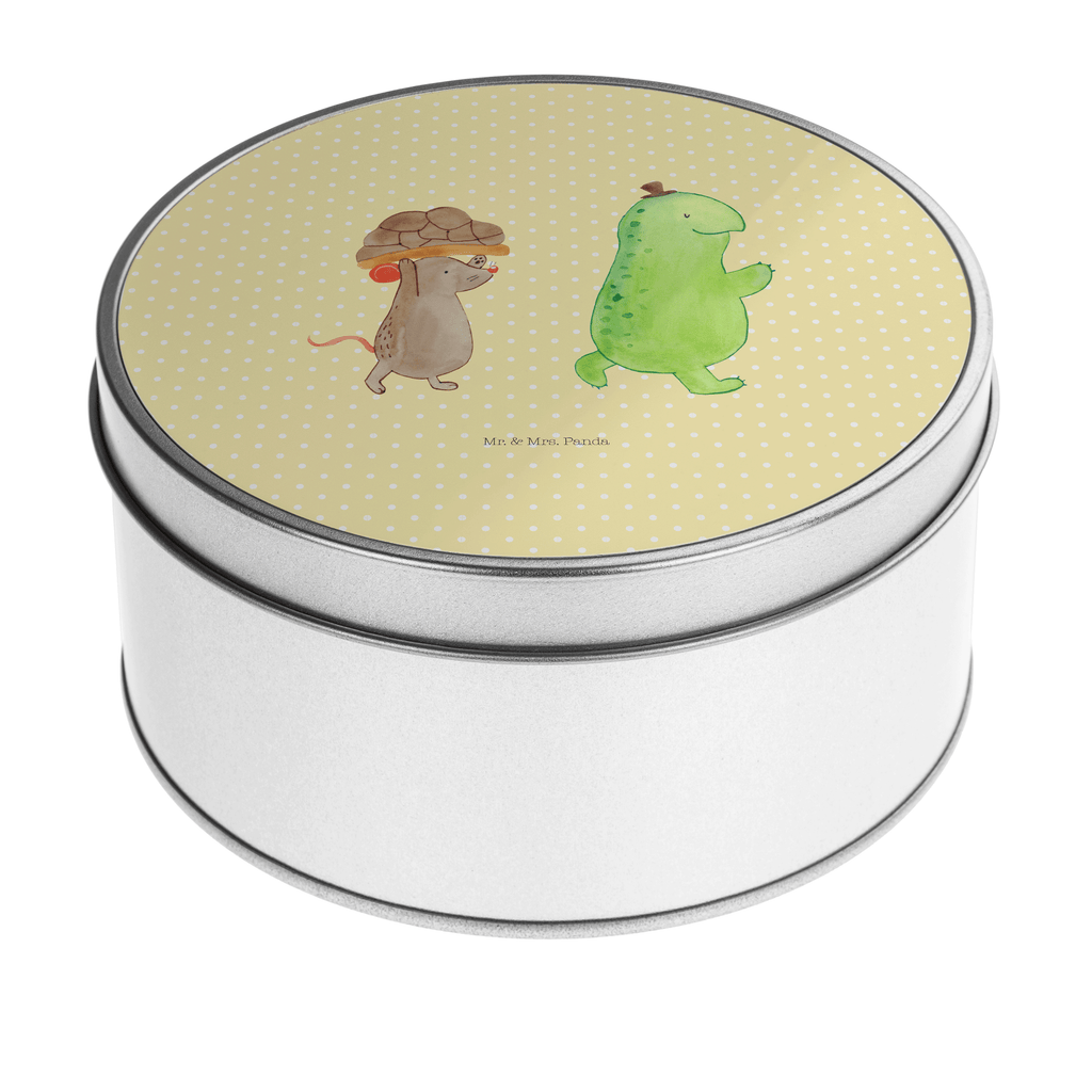 Blechdose rund Schildkröte & Maus Metalldose, Keksdose, Dose, Vorratsdose, Geschenkbox, Schildkröte, Maus, Freunde, Freundinnen, beste Freunde, beste Freundinnen