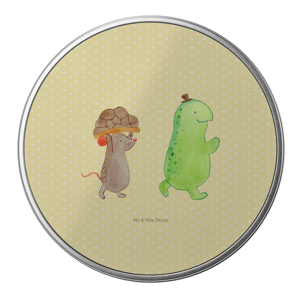 Blechdose rund Schildkröte & Maus Metalldose, Keksdose, Dose, Vorratsdose, Geschenkbox, Schildkröte, Maus, Freunde, Freundinnen, beste Freunde, beste Freundinnen