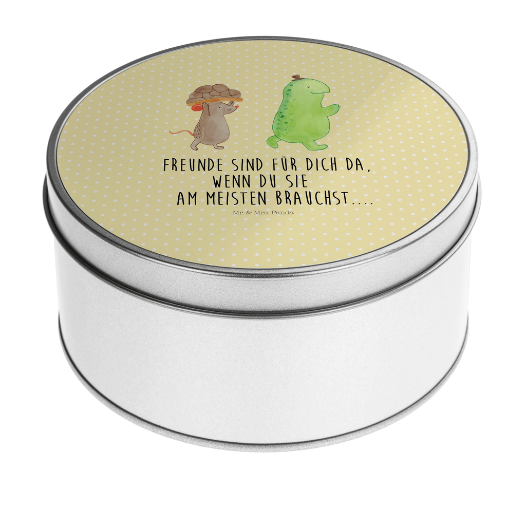 Blechdose rund Schildkröte & Maus Metalldose, Keksdose, Dose, Vorratsdose, Geschenkbox, Schildkröte, Maus, Freunde, Freundinnen, beste Freunde, beste Freundinnen