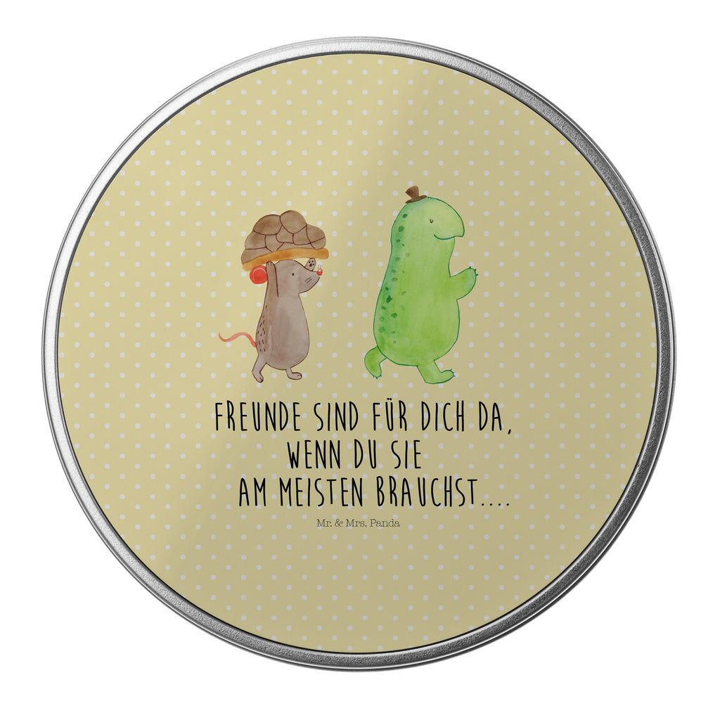 Blechdose rund Schildkröte & Maus Metalldose, Keksdose, Dose, Vorratsdose, Geschenkbox, Schildkröte, Maus, Freunde, Freundinnen, beste Freunde, beste Freundinnen