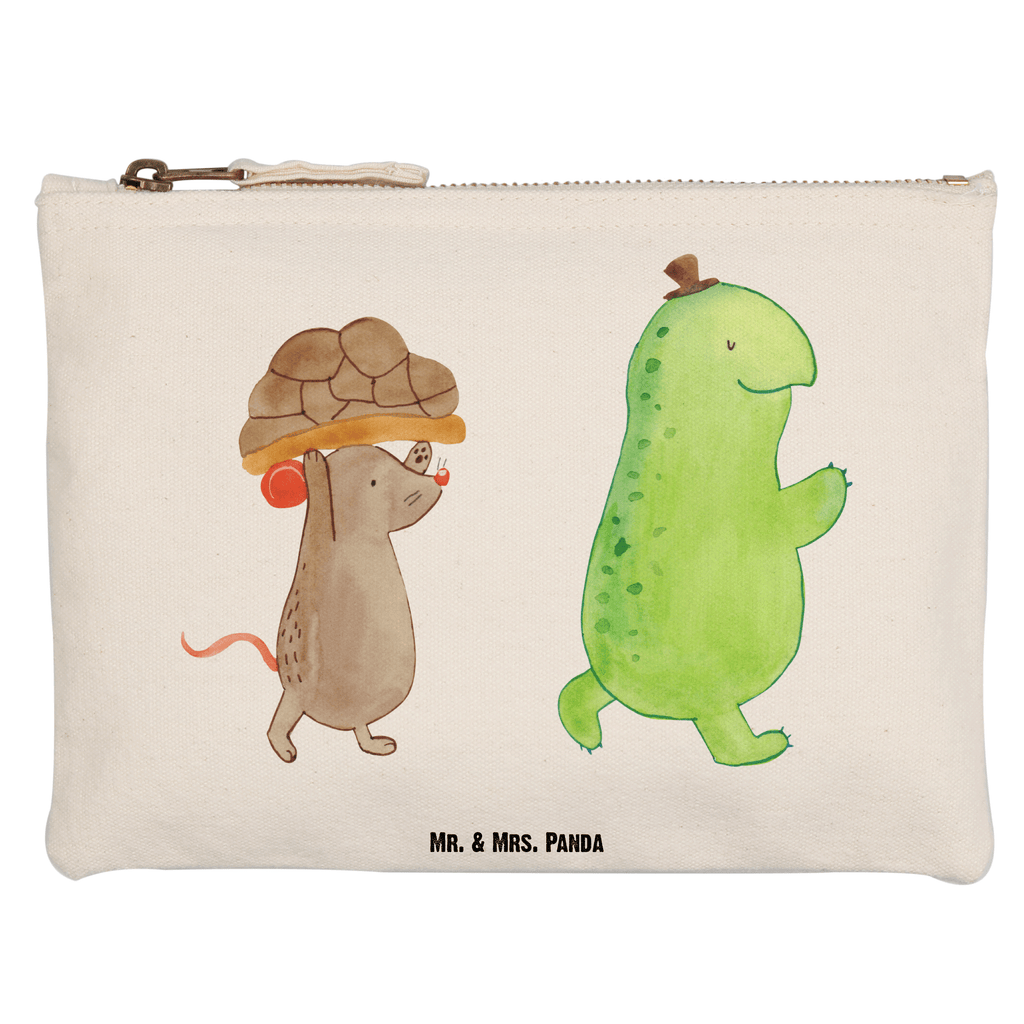 Schminktasche Schildkröte & Maus Schminktasche, Kosmetiktasche, Kosmetikbeutel, Stiftemäppchen, Etui, Federmappe, Makeup, XXL, Schminketui, Kosmetiketui, Schlamperetui, Schildkröte, Maus, Freunde, Freundinnen, beste Freunde, beste Freundinnen