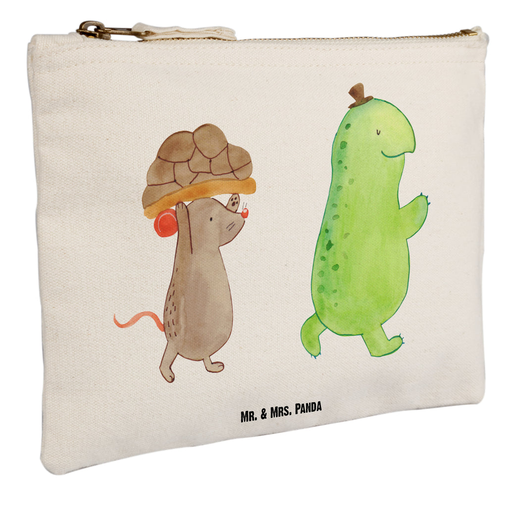 Schminktasche Schildkröte & Maus Schminktasche, Kosmetiktasche, Kosmetikbeutel, Stiftemäppchen, Etui, Federmappe, Makeup, XXL, Schminketui, Kosmetiketui, Schlamperetui, Schildkröte, Maus, Freunde, Freundinnen, beste Freunde, beste Freundinnen