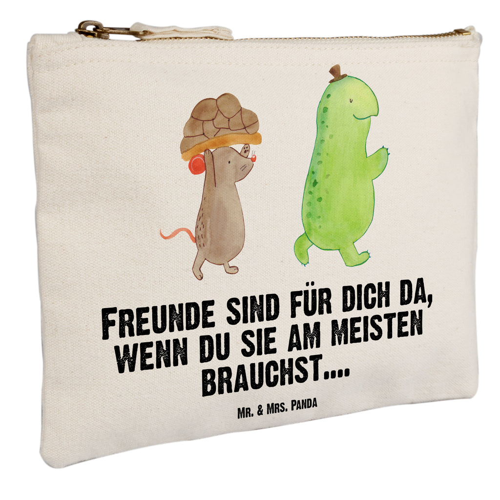 Schminktasche Schildkröte & Maus Schminktasche, Kosmetiktasche, Kosmetikbeutel, Stiftemäppchen, Etui, Federmappe, Makeup, XXL, Schminketui, Kosmetiketui, Schlamperetui, Schildkröte, Maus, Freunde, Freundinnen, beste Freunde, beste Freundinnen