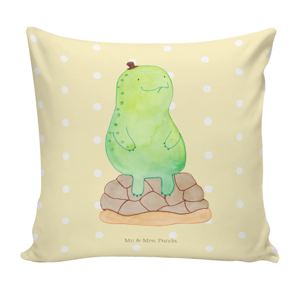 40x40 Kissen Schildkröte pausiert Kissenhülle, Kopfkissen, Sofakissen, Dekokissen, Motivkissen, Schildkröte, Achtsamkeit, Entschleunigen, achtsam