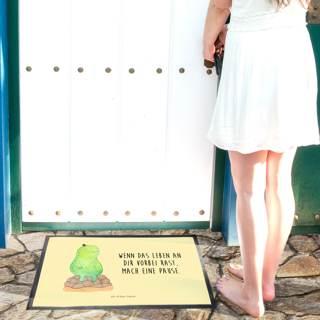 Fußmatte Schildkröte pausiert Schildkröte, Achtsamkeit, Entschleunigen, achtsam,  Türvorleger, Schmutzmatte, Fußabtreter, Matte, Schmutzfänger, Fußabstreifer, Schmutzfangmatte, Türmatte, Motivfußmatte,  Haustürmatte, Vorleger  Schildkröte