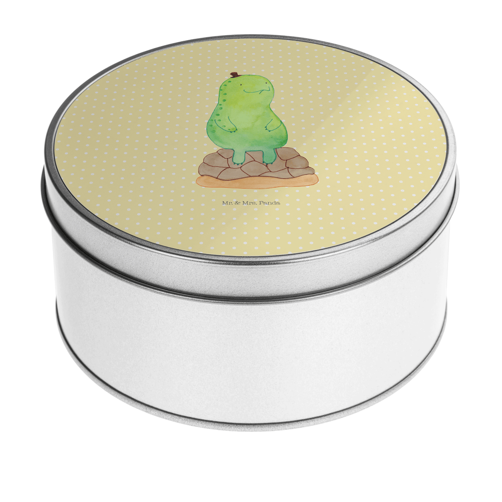Blechdose rund Schildkröte pausiert Metalldose, Keksdose, Dose, Vorratsdose, Geschenkbox, Schildkröte, Achtsamkeit, Entschleunigen, achtsam