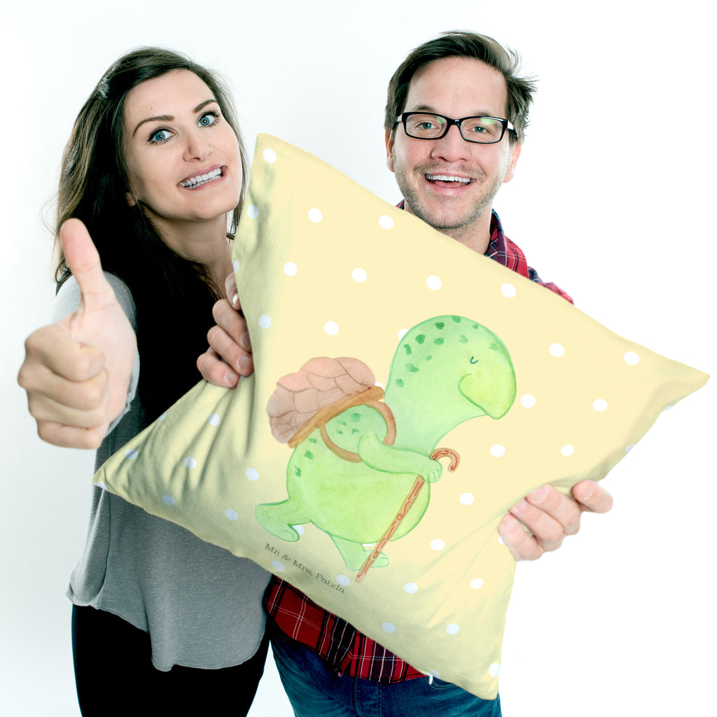 40x40 Kissen Schildkröte Wanderer Kissenhülle, Kopfkissen, Sofakissen, Dekokissen, Motivkissen, Schildkröte, Schildkröten, Motivation, Motivationsspruch, Motivationssprüche, Neuanfang
