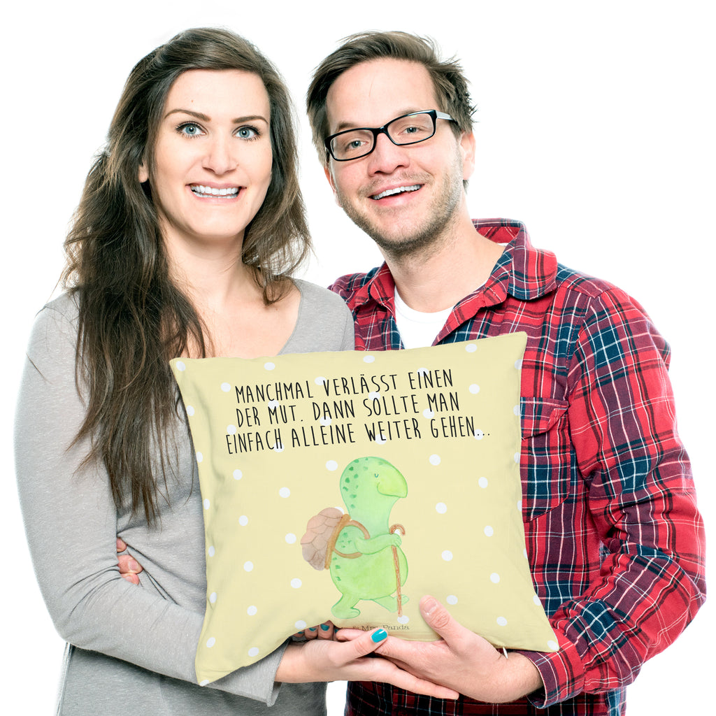 40x40 Kissen Schildkröte Wanderer Kissenhülle, Kopfkissen, Sofakissen, Dekokissen, Motivkissen, Schildkröte, Schildkröten, Motivation, Motivationsspruch, Motivationssprüche, Neuanfang