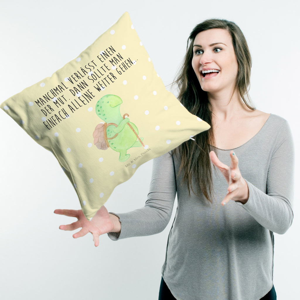 40x40 Kissen Schildkröte Wanderer Kissenhülle, Kopfkissen, Sofakissen, Dekokissen, Motivkissen, Schildkröte, Schildkröten, Motivation, Motivationsspruch, Motivationssprüche, Neuanfang