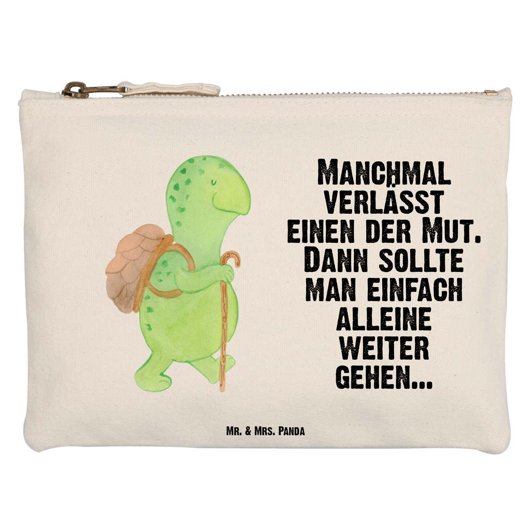 Schminktasche Schildkröte Wanderer Schminktasche, Kosmetiktasche, Kosmetikbeutel, Stiftemäppchen, Etui, Federmappe, Makeup, XXL, Schminketui, Kosmetiketui, Schlamperetui, Schildkröte, Schildkröten, Motivation, Motivationsspruch, Motivationssprüche, Neuanfang
