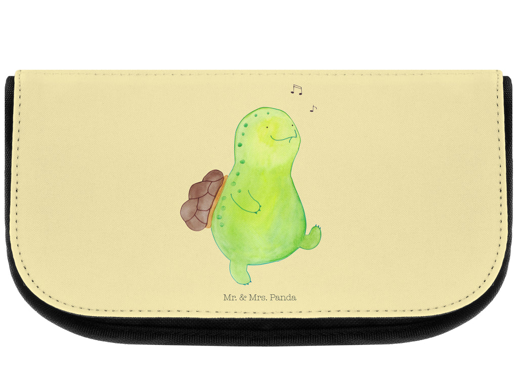 Kosmetiktasche Schildkröte pfeift Kosmetikbeutel, Kulturtasche, Kulturbeutel, Schminktasche, Make-Up Tasche, Schildkröte, Schildi, Schildkröten, fröhlich, Glück, Motivation, Lebensfreude, Depression, Trennung, Neuanfang