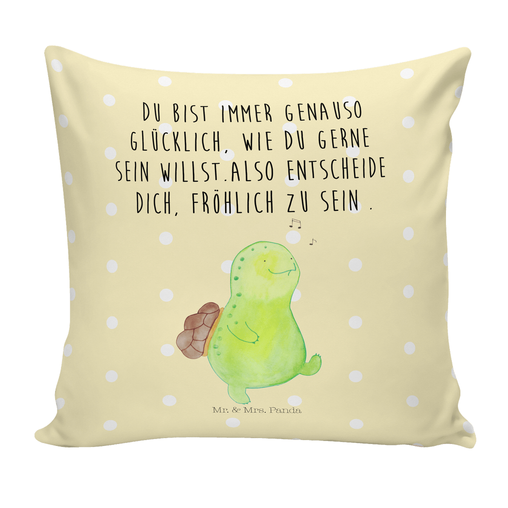 40x40 Kissen Schildkröte pfeift Kissenhülle, Kopfkissen, Sofakissen, Dekokissen, Motivkissen, Schildkröte, Schildi, Schildkröten, fröhlich, Glück, Motivation, Lebensfreude, Depression, Trennung, Neuanfang