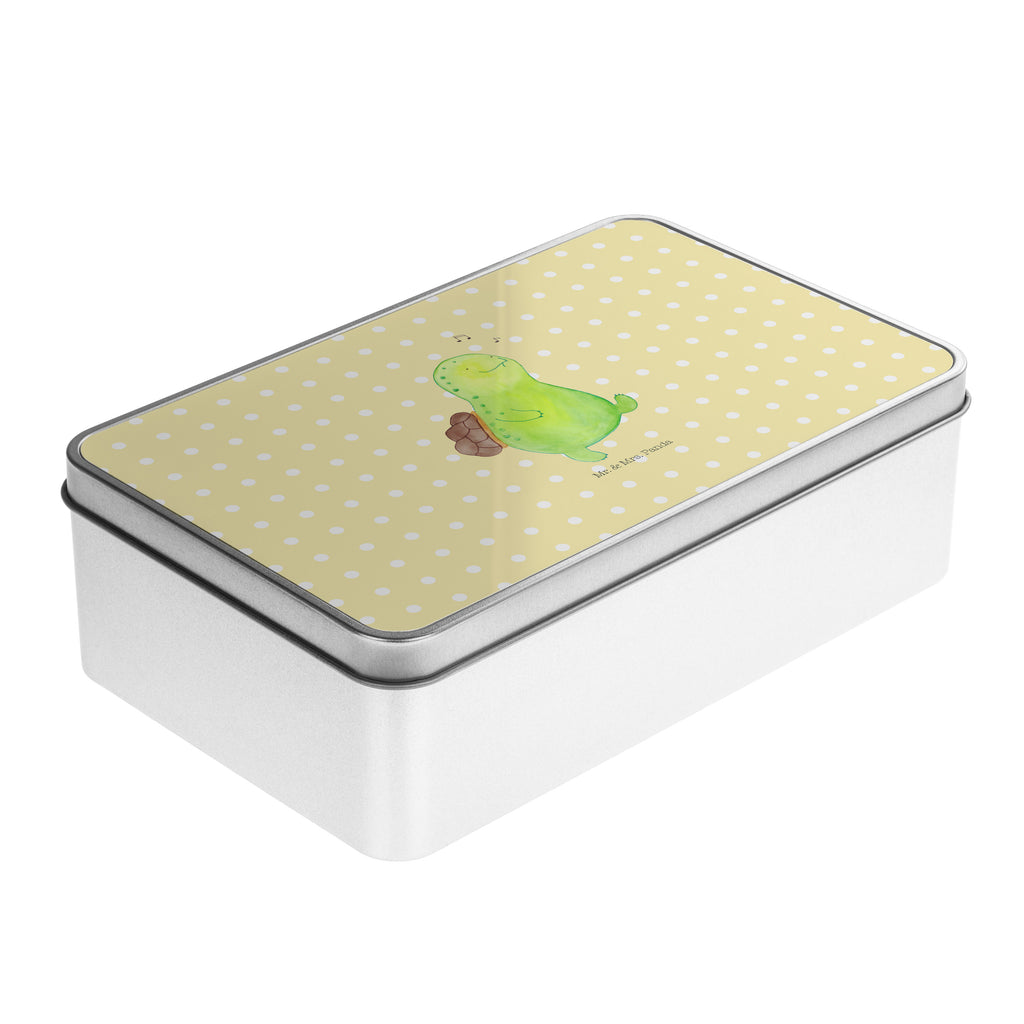 Metalldose rechteckig Schildkröte pfeift Blechdose, Metalldose, Blechbox, Container, Keksdose, Vorratsdose, Vorratsbox, Döschen, Versperbox, Vesperdose, Aufbewahrungsdose, Aufbewahrungsbox, Aluminiumdose, Dose, Schildkröte, Schildi, Schildkröten, fröhlich, Glück, Motivation, Lebensfreude, Depression, Trennung, Neuanfang