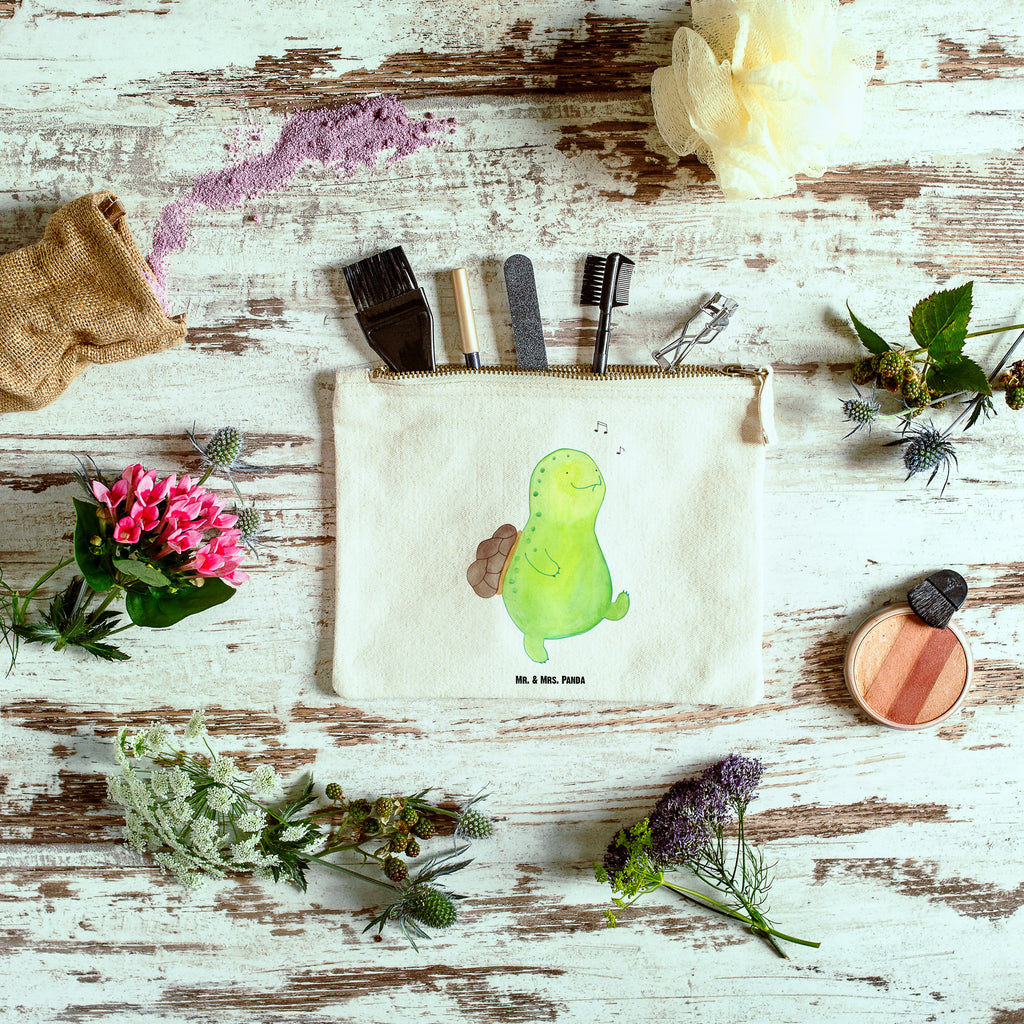 Schminktasche Schildkröte pfeift Schminktasche, Kosmetiktasche, Kosmetikbeutel, Stiftemäppchen, Etui, Federmappe, Makeup, XXL, Schminketui, Kosmetiketui, Schlamperetui, Schildkröte, Schildi, Schildkröten, fröhlich, Glück, Motivation, Lebensfreude, Depression, Trennung, Neuanfang