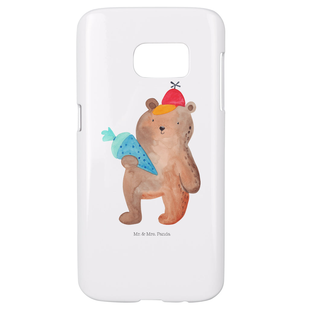 Samsung Galaxy S7 Handyhülle Bär mit Schultüte Handycover, Handyhülle, Cover, Handy, Hülle, Samsung, Samsung Galaxy S7, Bär, Teddy, Teddybär, Bär Motiv, Schultüte, Erster Schultag Geschenk, Einschulung Geschenk, Schule Geschenk, Grundschule, Schulanfang, Schulbeginn