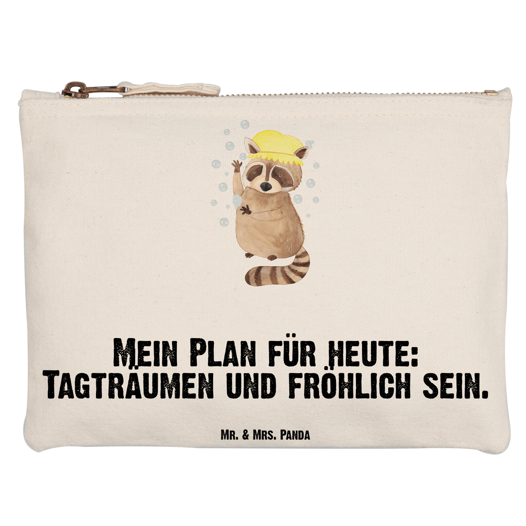 Schminktasche Waschbär Schminktasche, Kosmetiktasche, Kosmetikbeutel, Stiftemäppchen, Etui, Federmappe, Makeup, XXL, Schminketui, Kosmetiketui, Schlamperetui, Tiermotive, Gute Laune, lustige Sprüche, Tiere, Waschbär, Tagträumen, Plan, Fröhlich, waschen, Seifenblasen